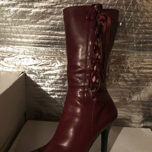 Burgundy heel boots